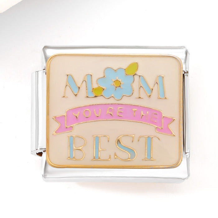 Wholesale Italian Charm Bracelet 9mm DIY Splicing Mother's Day Series Stainless Steel Composable Bracelet