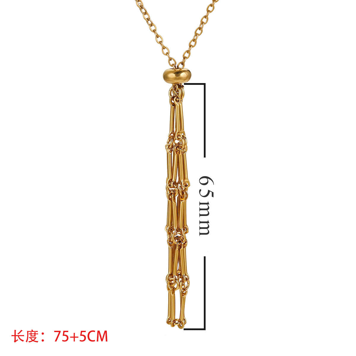 Wholesale Stainless Steel Jewelry Natural Crystal Mesh Pocket Bamboo Necklace