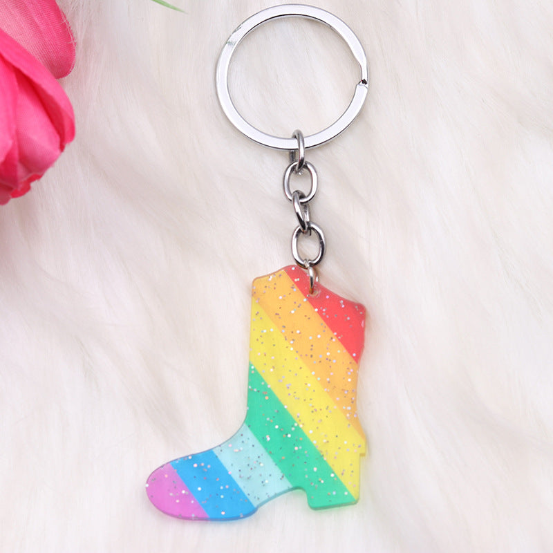 Wholesale Rainbow LGBT Pride Month Acrylic Keychain ACC-KC-DA010