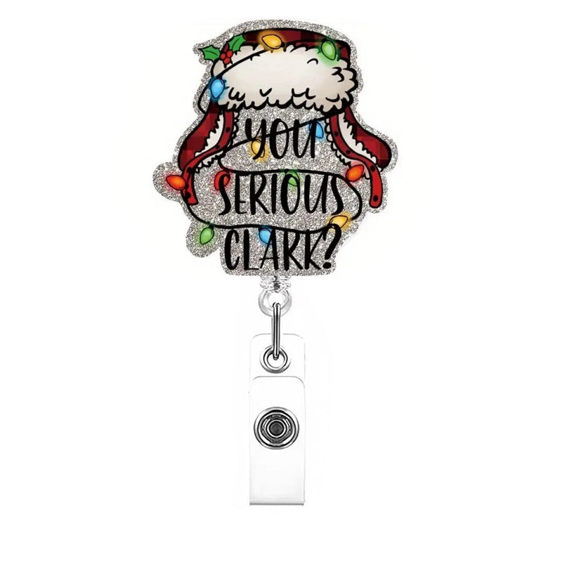 Wholesale acrylic Christmas office staff name tag retractable badge