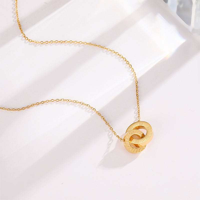 Wholesale Interlocking Titanium Steel Necklace Light Luxury Clavicle Chain ACC-NE-KDC001