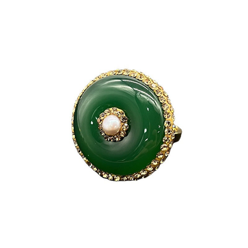 Wholesale  baroque pearl glitter ring  open ring