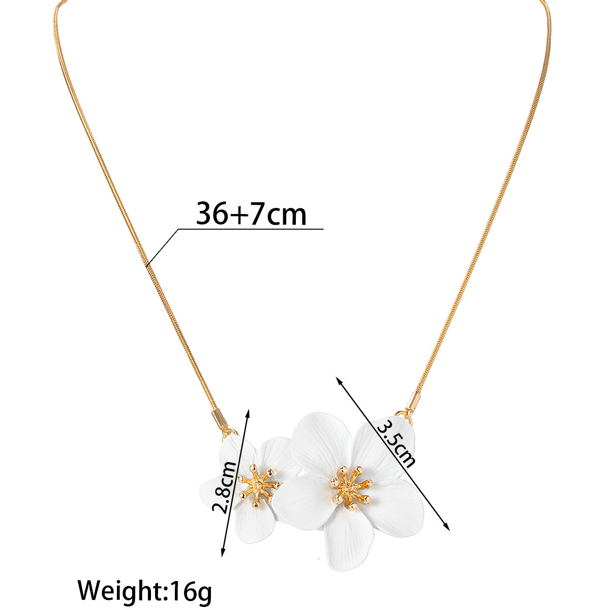 Wholesale High-end light luxury small three-dimensional alloy flower metal chain adjustable necklace