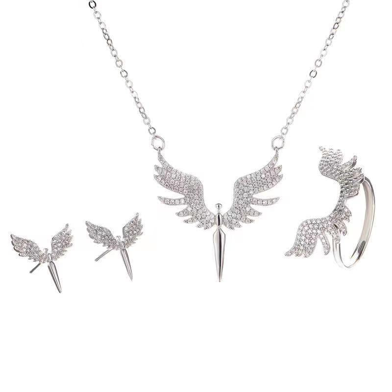 Wholesale  angel necklace earrings  diamond jewelry