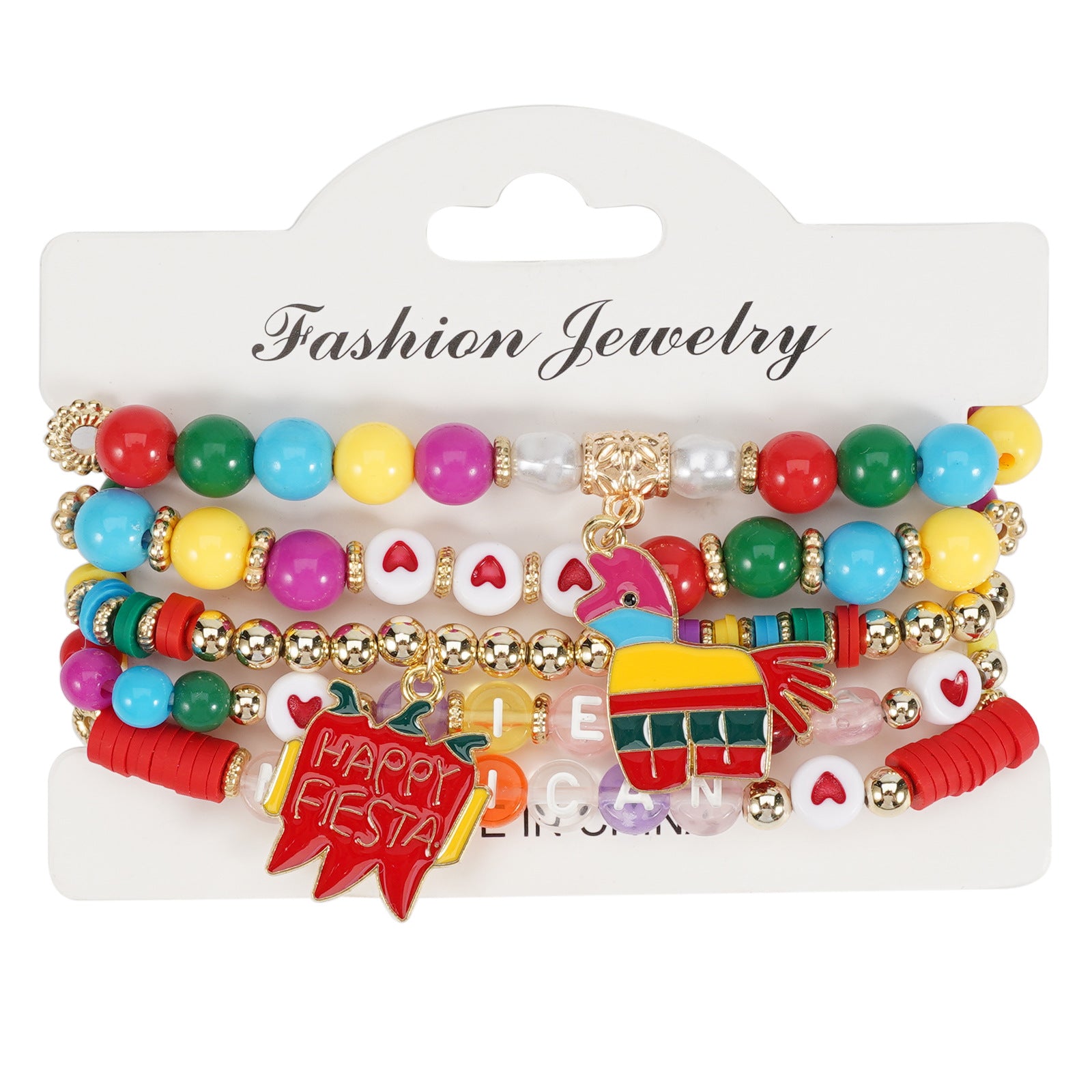 Wholesale Mexican Chili Festival Bracelet Cinco De Mayo Mexican Festival Party Beaded Stretch Bracelet