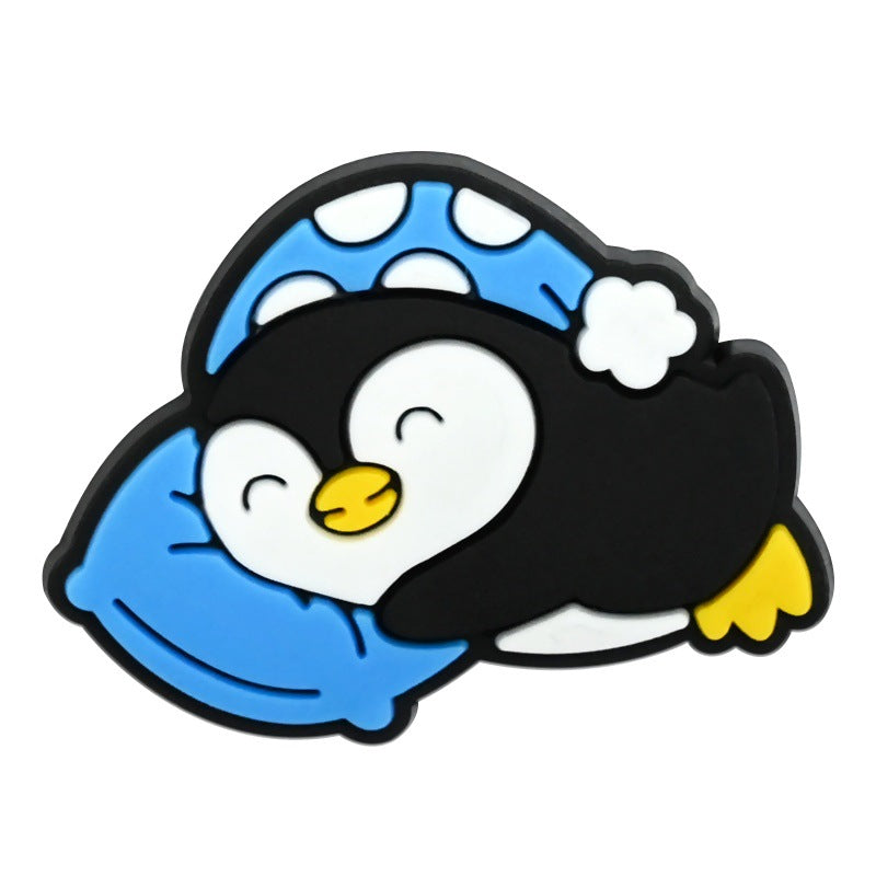 Wholesale   Random 100pcs Creative Cartoon Penguin Series PVC Soft Rubber Shoe Buckle Decoration