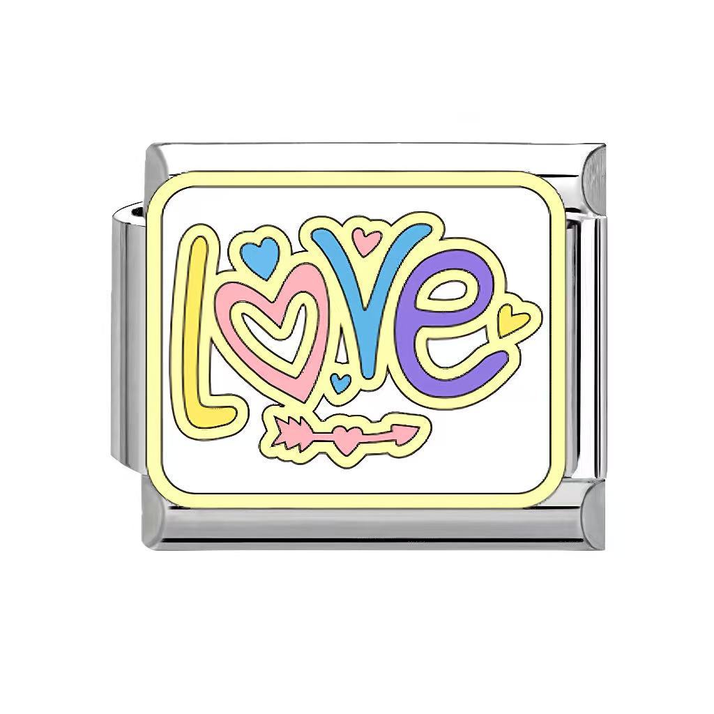 Wholesale Italian Charm Bracelet 9mm DIY Splicing heart Creative Stainless Steel Composable Bracelet