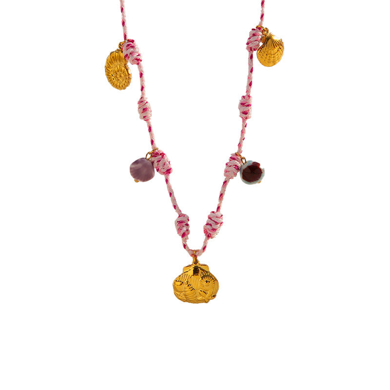 Wholesale dopamine woven stainless steel necklace