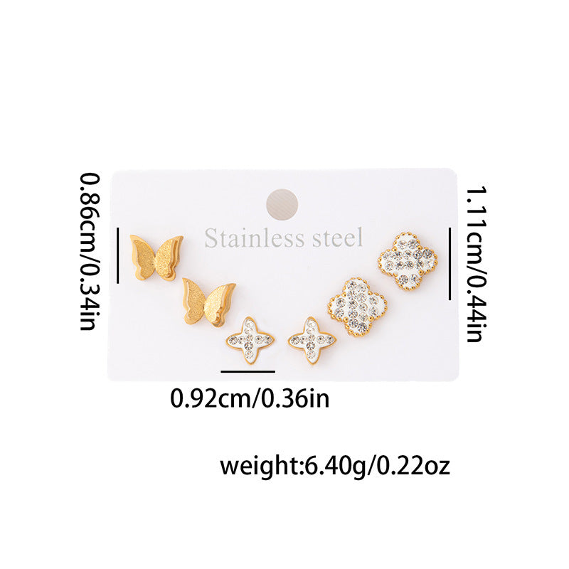Wholesale Stylish Titanium Steel Love Earrings Set Fashion Jewelry for Party Wear