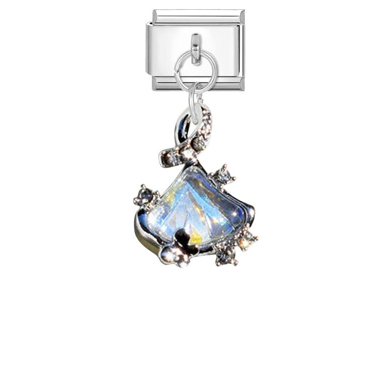 Wholesale Italian Charm Bracelet 9mm DIY Pink Purple   Creative Stainless Steel Composable Bracelet