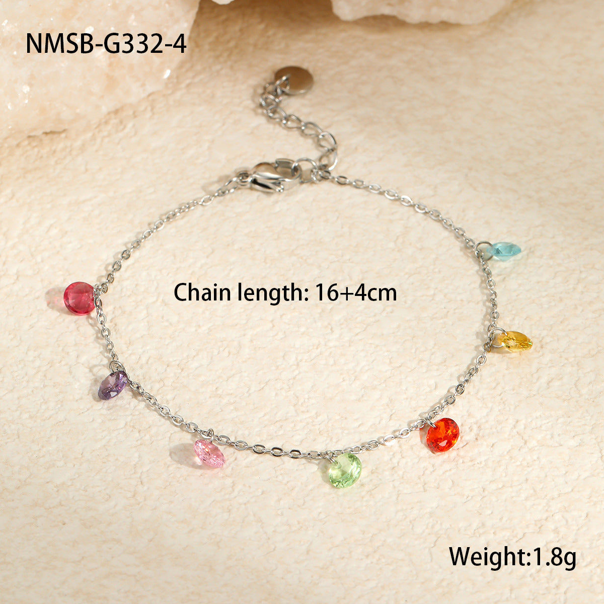 Großhandel Farbe Zirkon Serie Edelstahl Halskette Armband