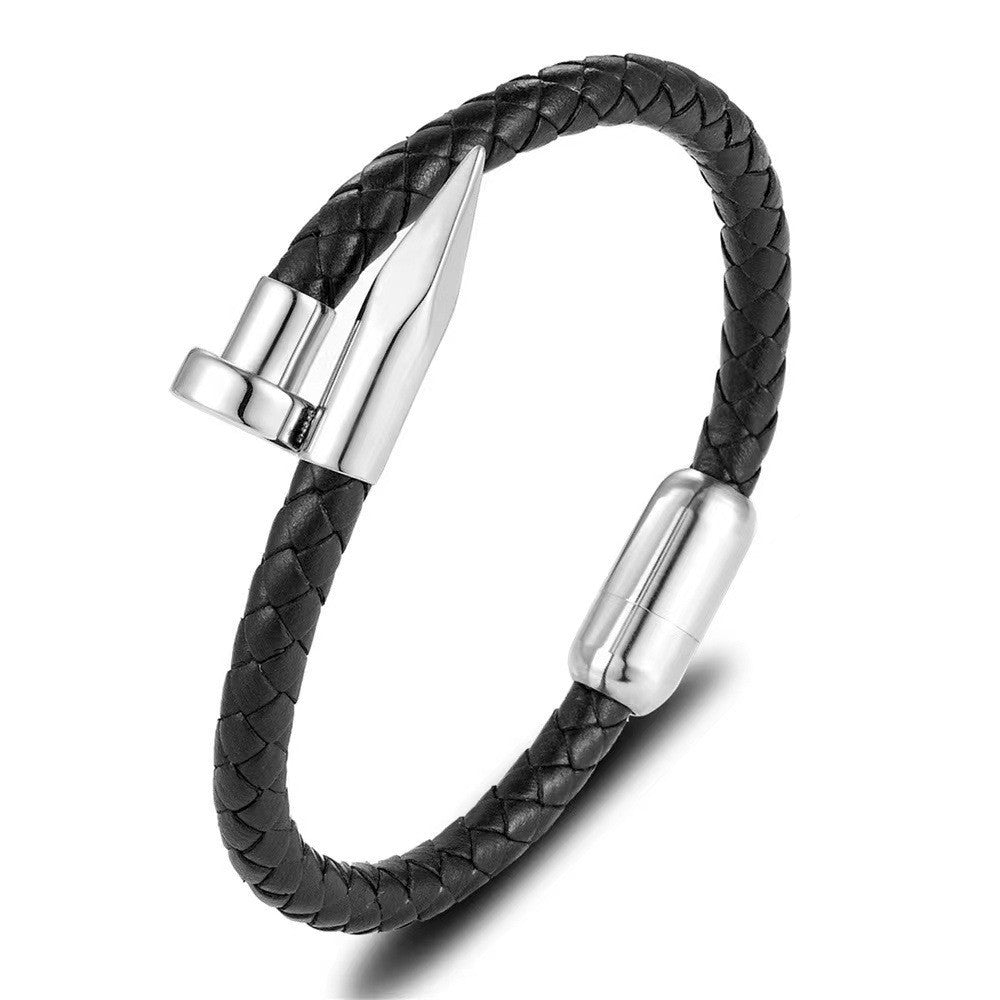 Wholesale Alloy Rivet Men's Bracelet Punk PU Leather Bracelets ACC-BT-Yima012
