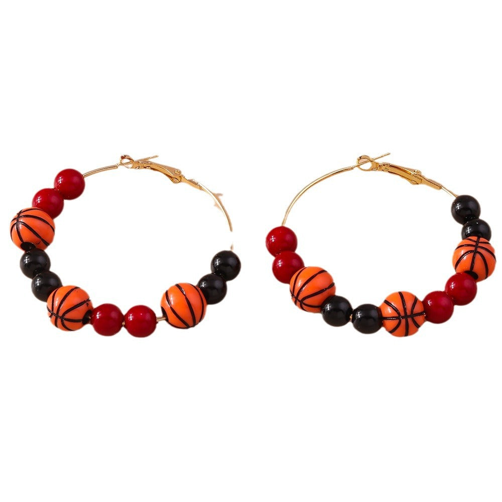 Wholesale Sports Ball Beaded Earrings