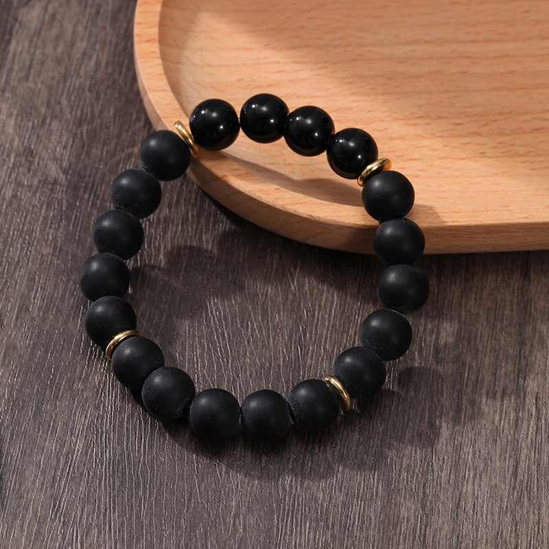 Wholesale Natural Volcanic Stone Snowflake Stone Beads Bracelet