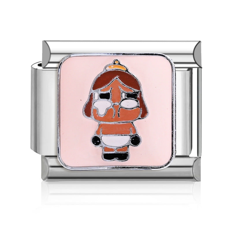 Wholesale  9mm Italian Charm Starter Bracelets DIY square Single Section Creative Stainless Steel Composable Bracelet