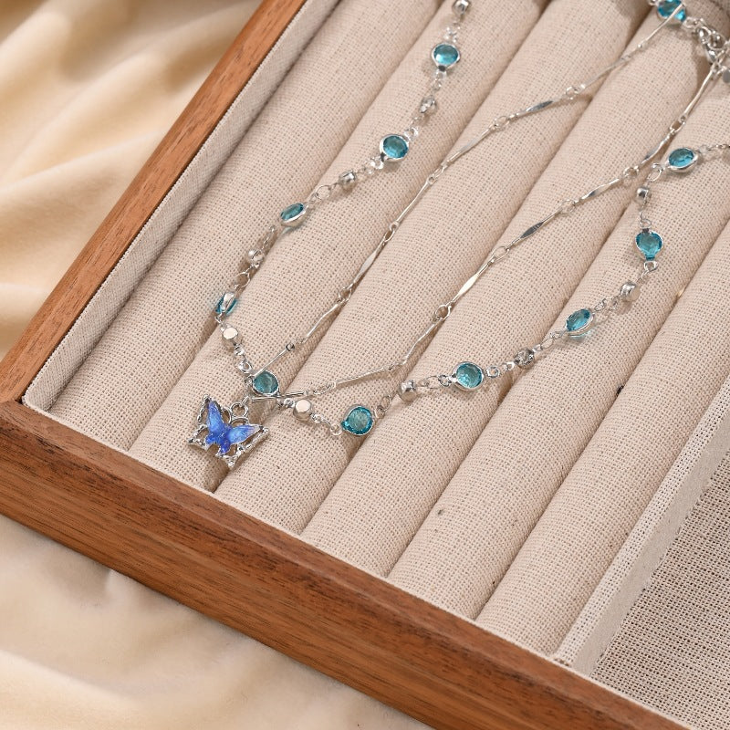 Wholesale Double-Layer Butterfly Necklace Versatile Necklace