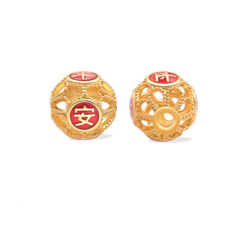 Wholesale S925 sterling silver new style ancient golden auspicious spacer beads