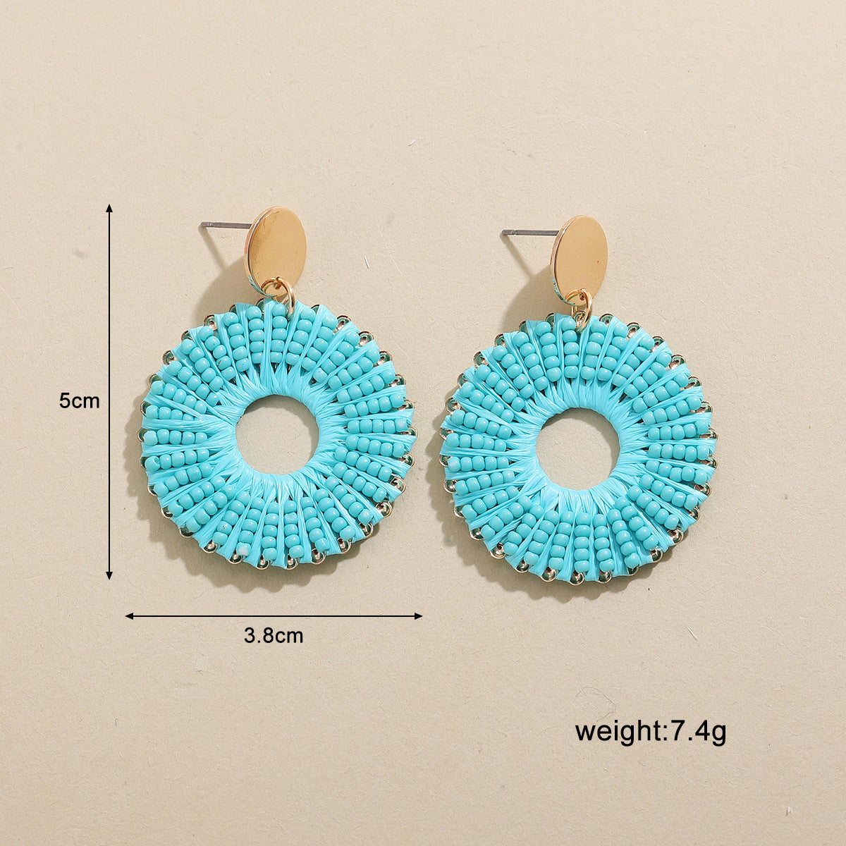 Wholesale Marine Animal  Starfish Shell Color Rice Beads Large Earrings