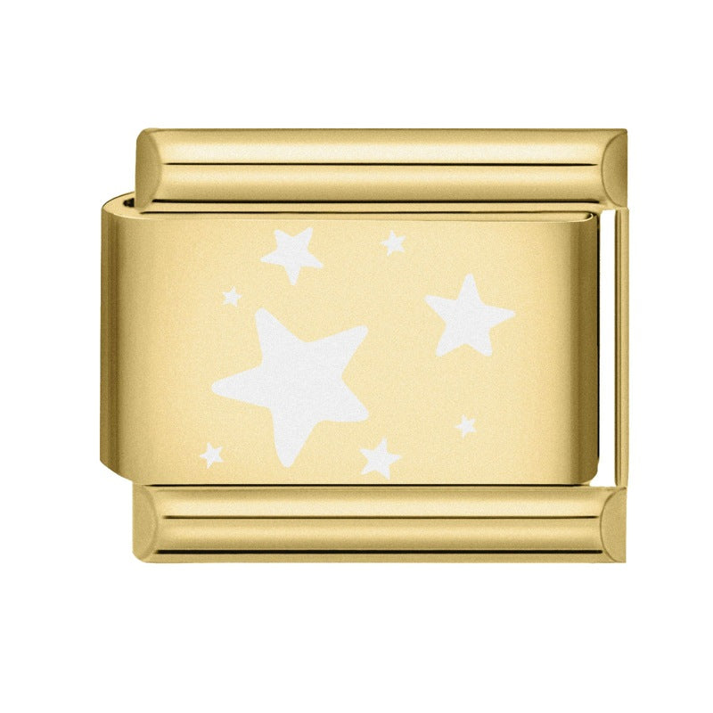 Wholesale 9mm Italian Charm Starter Bracelets DIY square Single Section Creative Stainless Steel Composable Bracelet