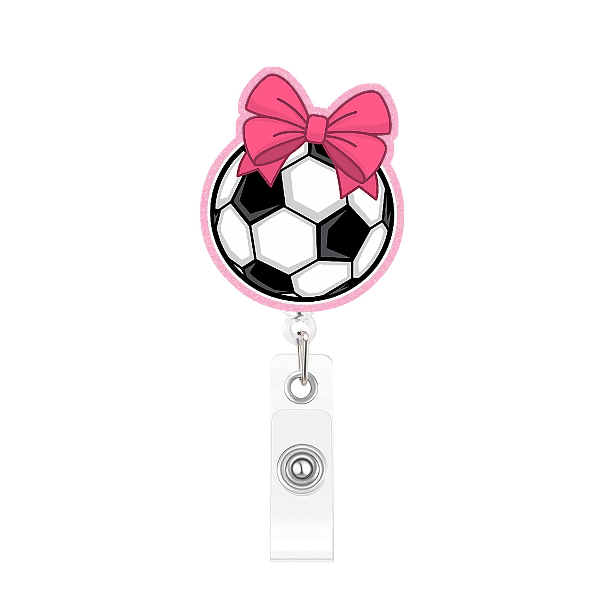 Wholesale 2026 World Cup Football Glitter Acrylic Easy-Pull Badge Holder ID Card Clip Fashion Accessory