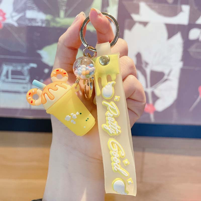 Wholesale Cute Ice Cream Keychain PVC Pendant Fashion Accessory Gift for Girlfriend Car Ornament