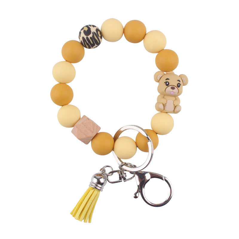 Wholesale Cartoon Three-dimensional Bear Silicone Keychain