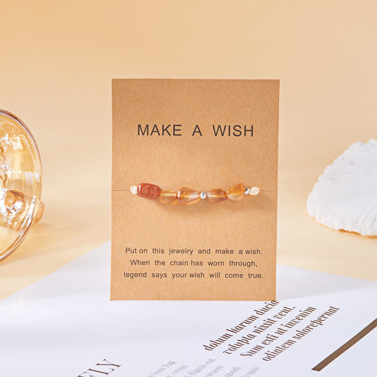 Wholesale Natural Stone Creative Cardboard Pull-out Bracelet