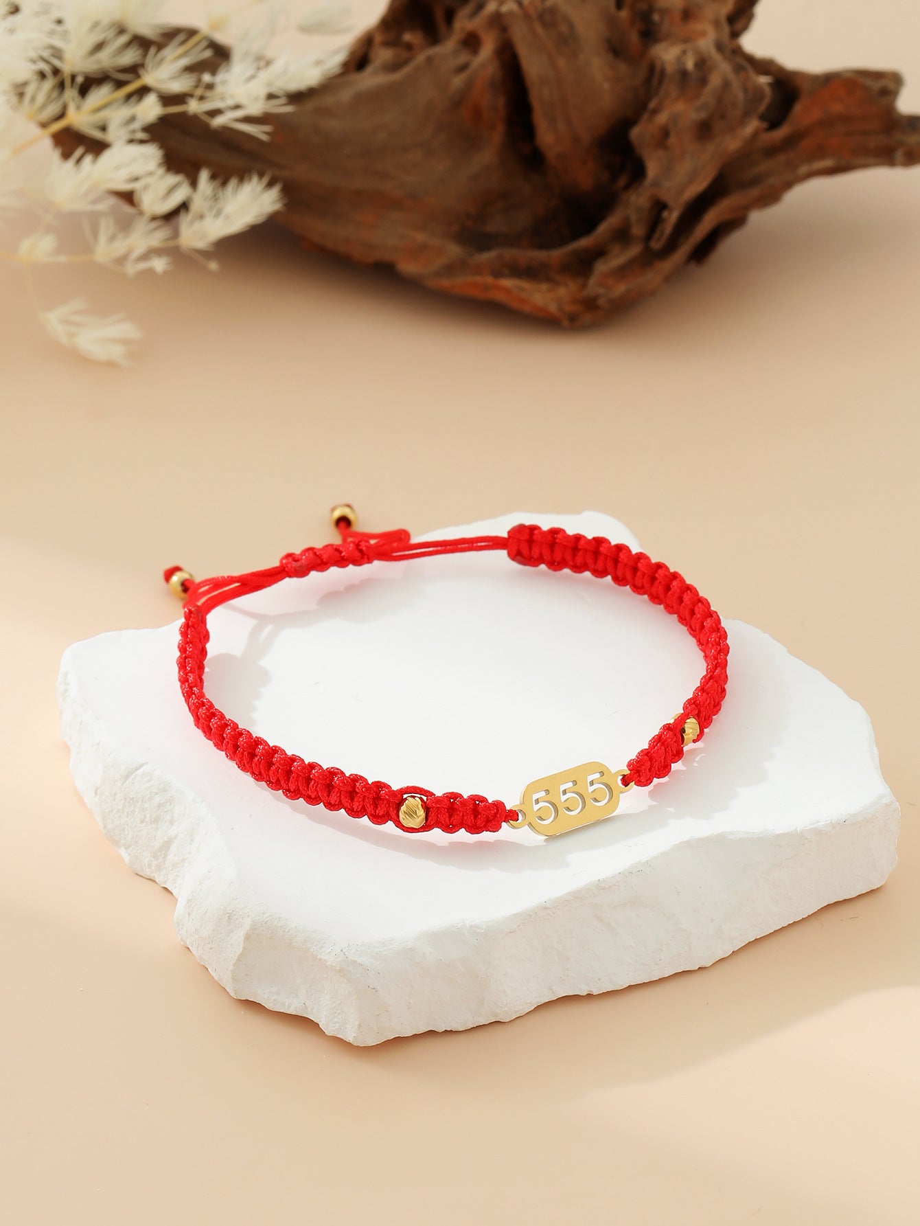 Wholesale hand-woven golden lucky number flat knot hand rope  bracelet