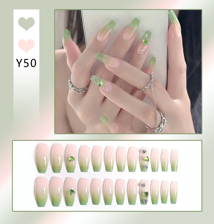 Wholesale 24 Pieces/box Diamond Butterfly Glitter Nail Art Press-on Nails Kits Nail Stickers ACC-NS-DiNa002