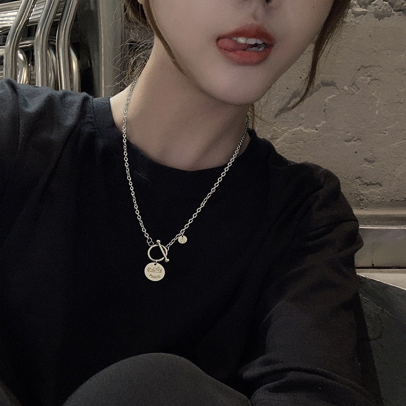 Wholesale Titanium Steel Non-fading Necklace Love Clavicle Chain Heart Necklace ACC-NE-Meihun007