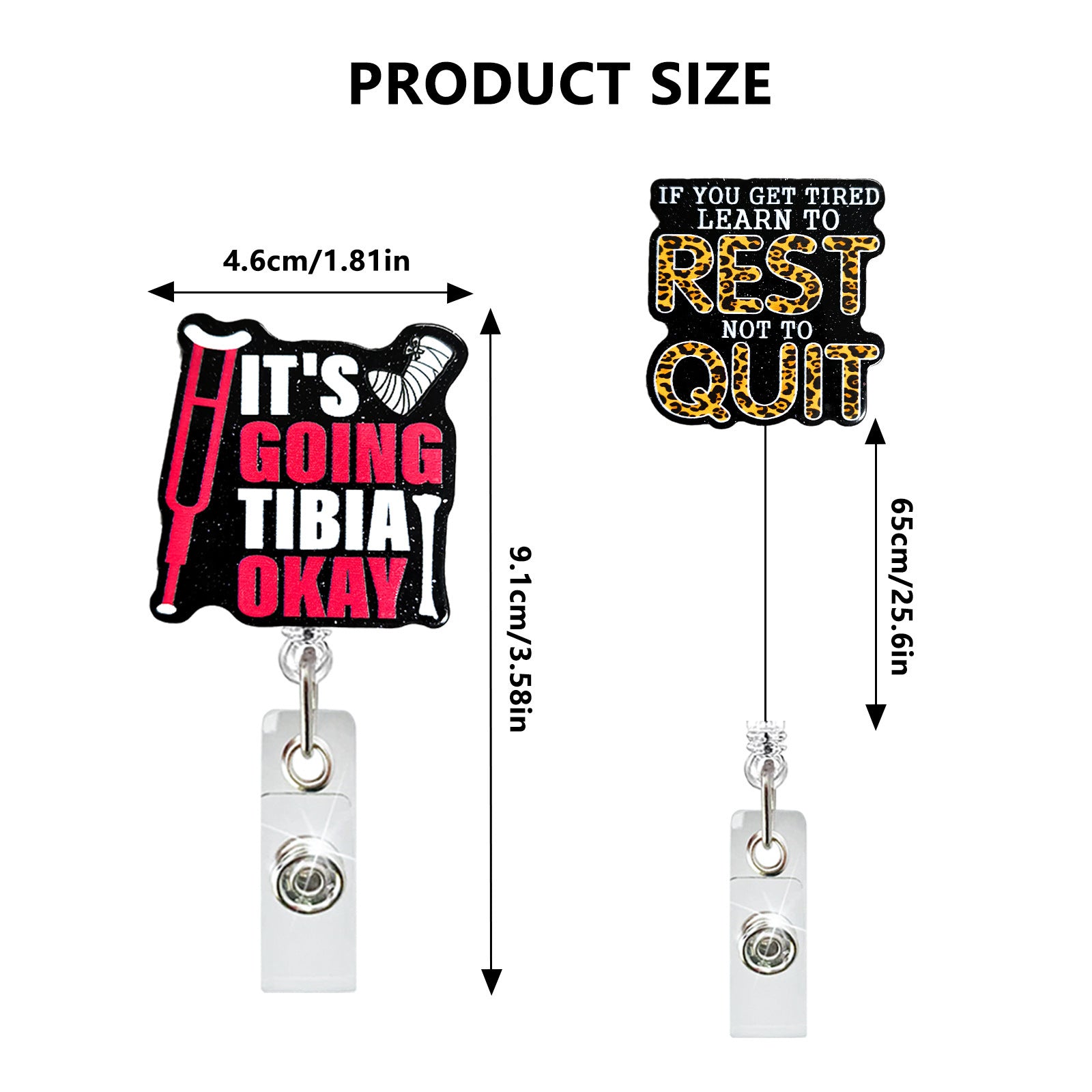 Wholesale Glitter Skeleton Finger Acrylic Badge Scroll Retractable Keychain Badge Reels ACC-KC-ChiHai013