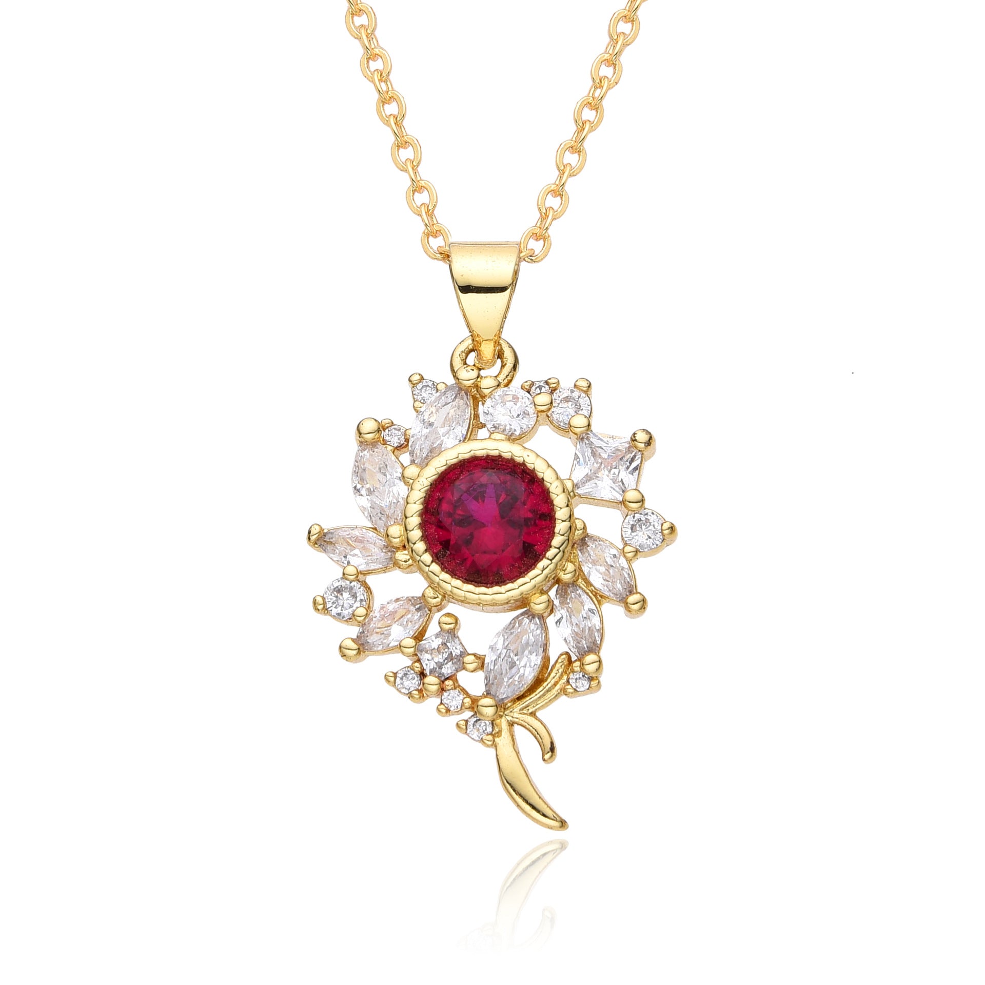 Wholesale Light luxury elegant anchor micro-inlaid real gold necklace