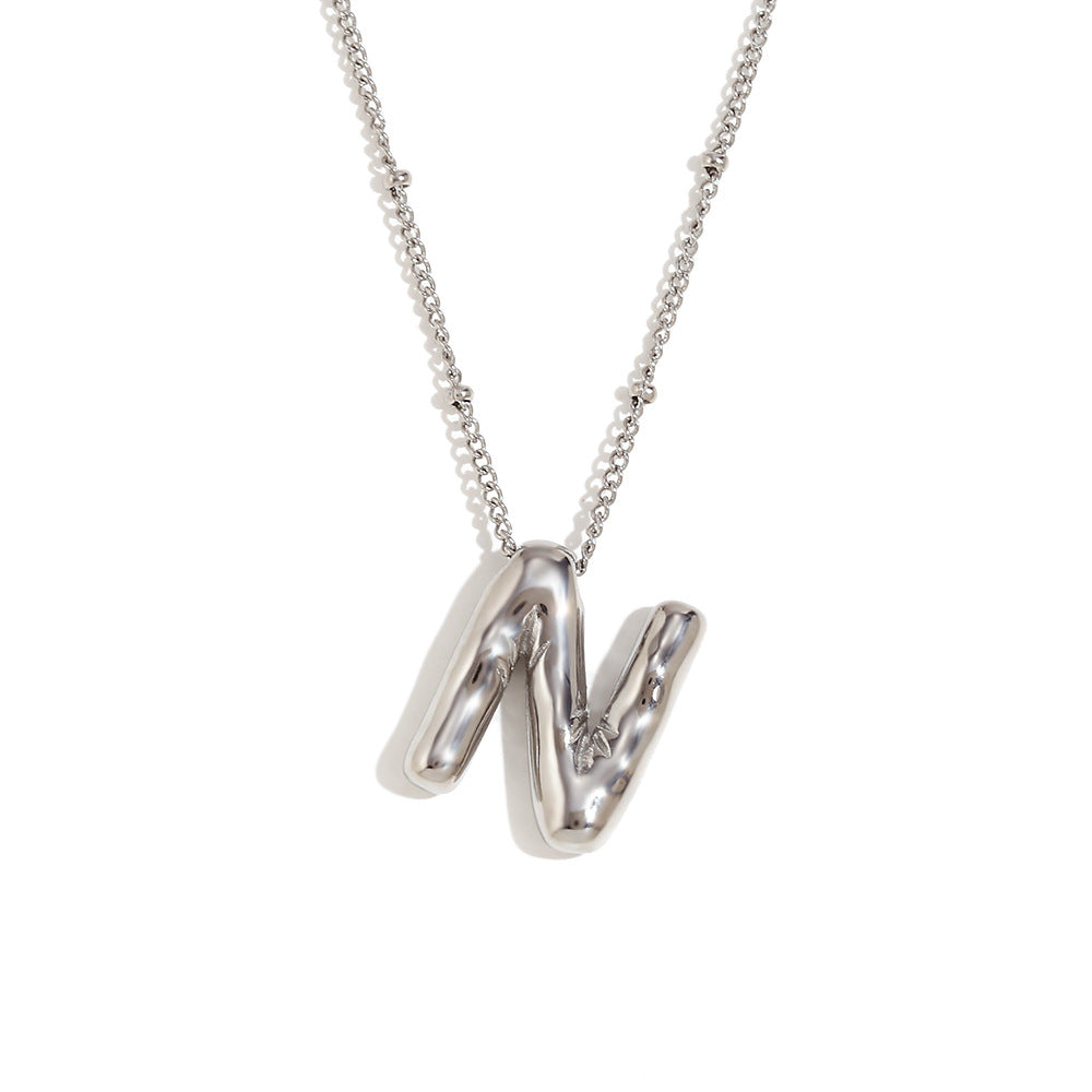 Wholesale Stainless Steel Plated 18K Gold Lettered Pendant Necklace ACC-NE-Mengj002