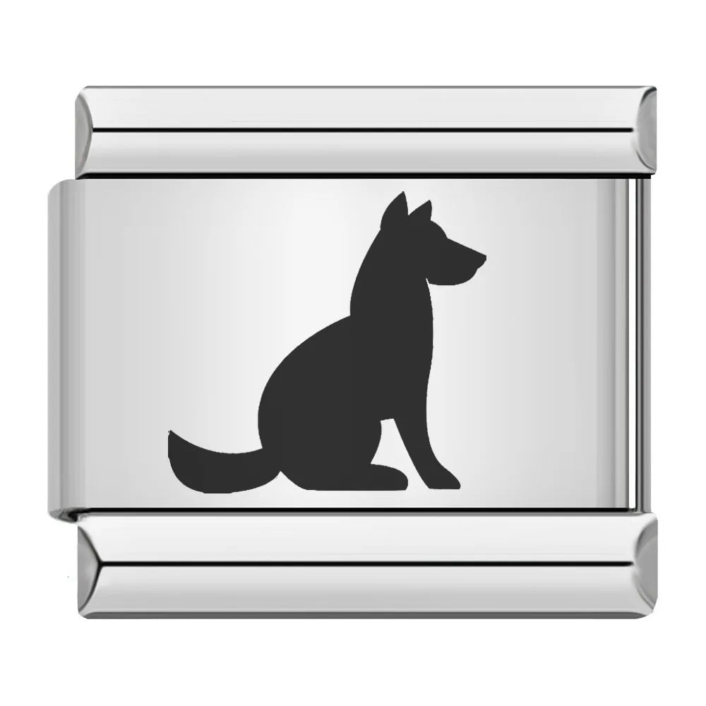 Wholesale 9mm Italian Charm Starter Bracelets DIY square Single Section Creative Stainless Steel Composable Bracelet