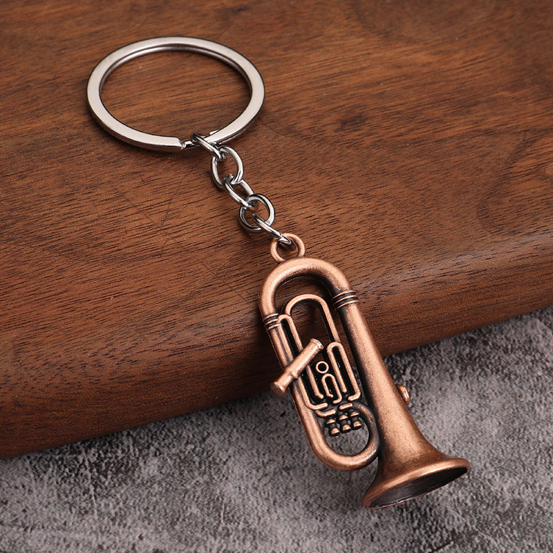 Wholesale Mini Musical Instrument Saxophone Metal Keychain
