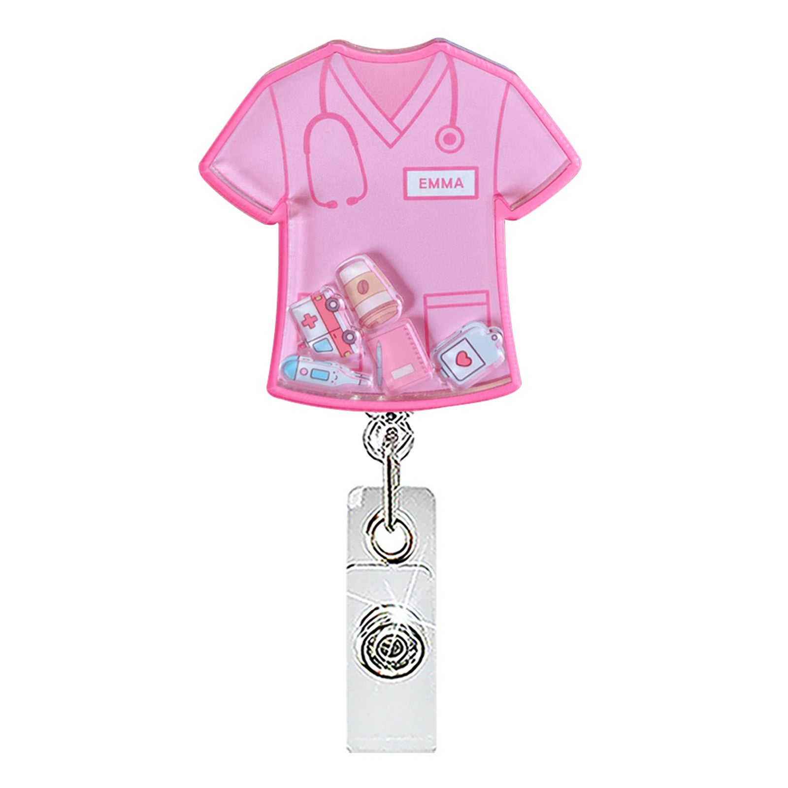 Wholesale Stylish Acrylic Swivel Retractable Badge Reel - Trendy ID Badge Holder for Medical Uniform or Daily Use