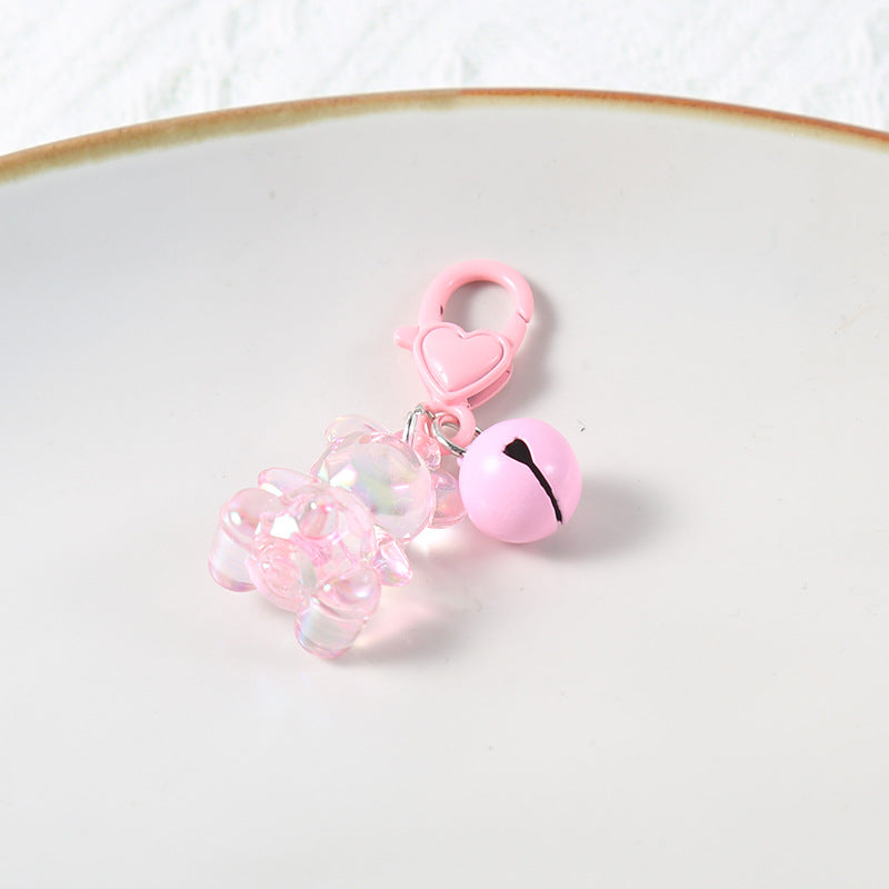 Wholesale Acrylic Teddy Bear Keychains, Bell Pendants ACC-KC-HuiMei011