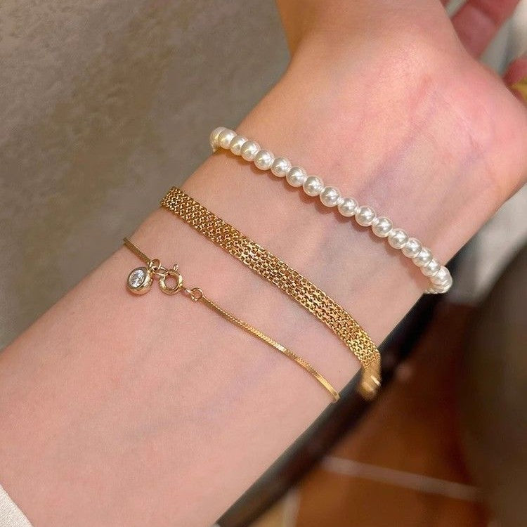 Wholesale Titanium steel Gold Strap Bracelet