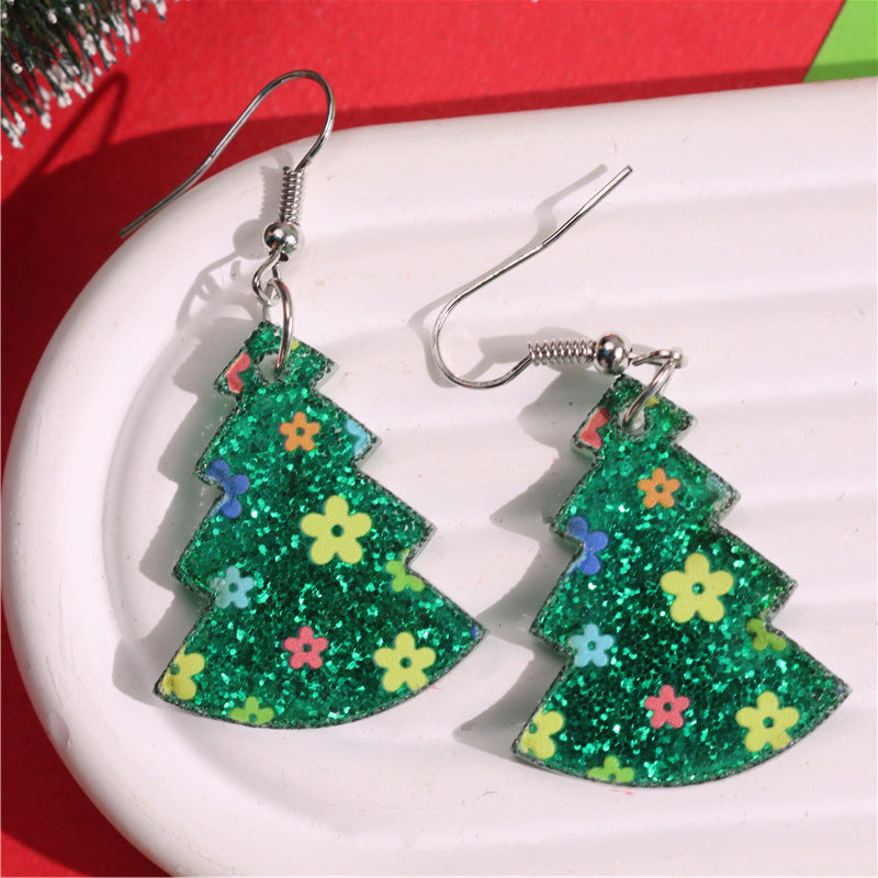 Wholesale  Glitter Color Flower Smiley Acrylic Earrings