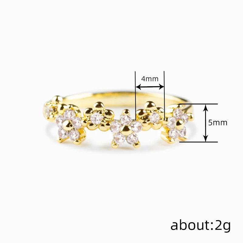 Wholesale Women' s Flower Ring Sweet Pastoral Design Everyday Wear Fashion Accessory