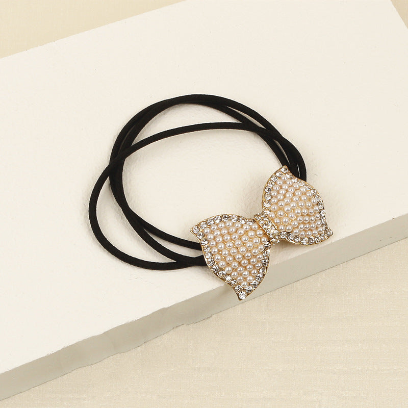 Wholesale Curved Rhinestone Shiny Hair Ring Elastic Rubber Band Hair Rope Hair Scrunchies ACC-HS-CMi001