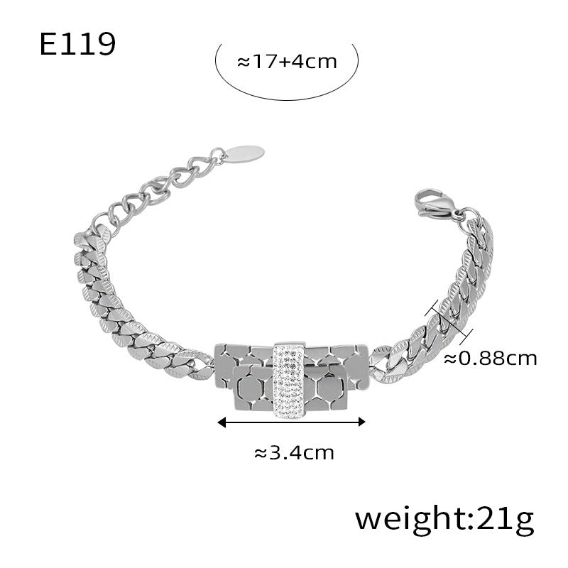 Wholesale Y Letter Set with Zircon Pendant Necklace Titanium Steel Plated 18k Clavicle Chain Choker Necklace ACC-NE-OMK003