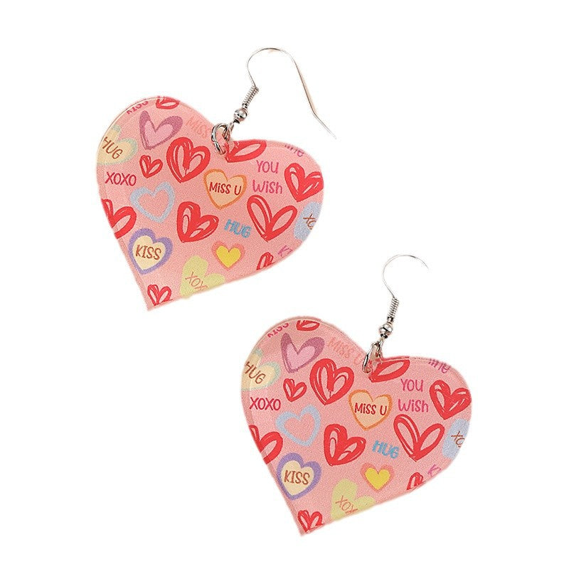 Wholesale  personality love  rainbow creative earrings