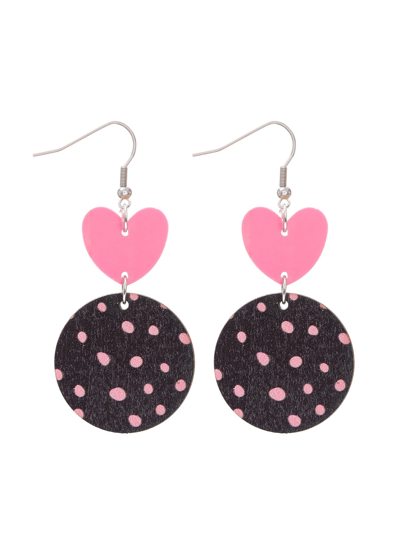 Wholesale Valentine's Day Heart Bow Round Acrylic Wooden Earrings