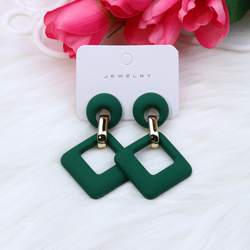 Wholesale Acrylic Spray Paint Fashion Earrings Diamond Hollow Earrings