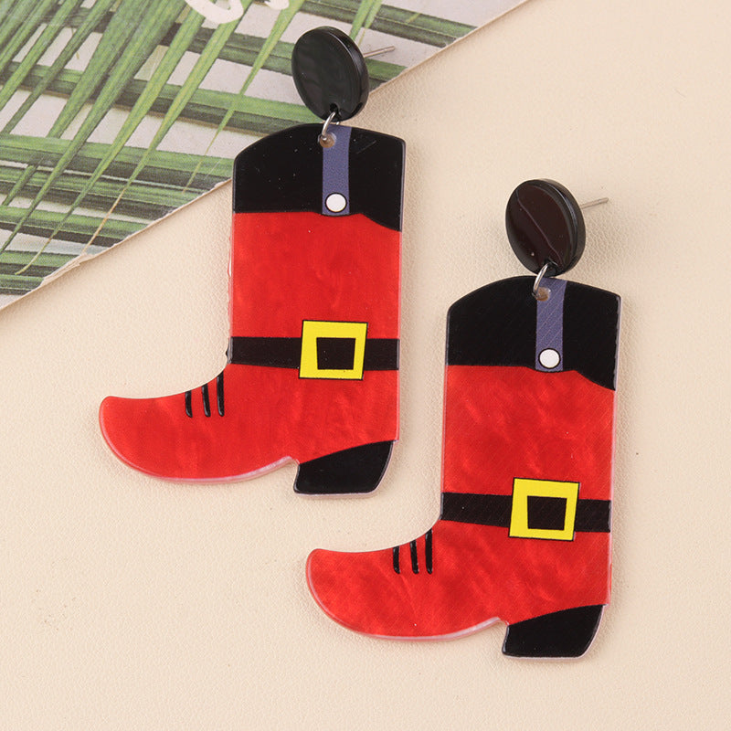 Wholesale Christmas Series Cup Snowman Acrylic Earrings