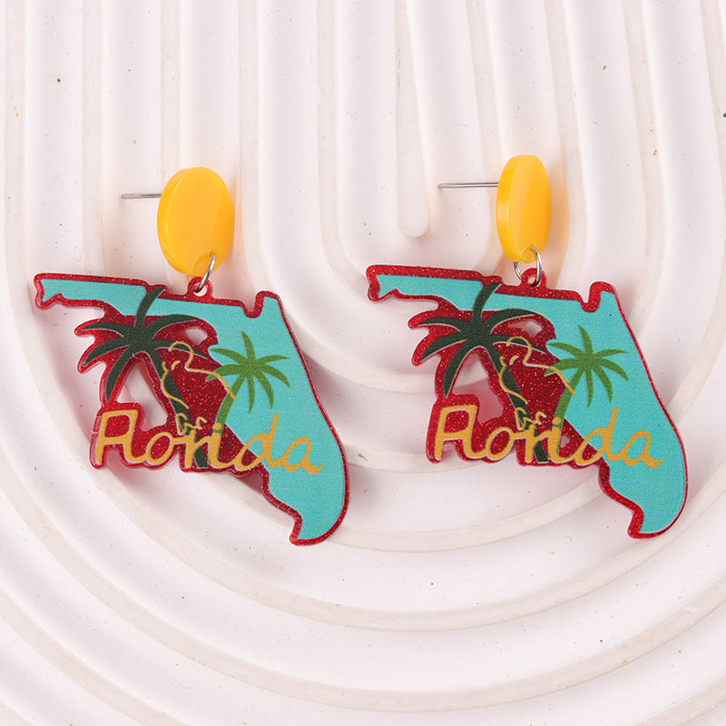 Wholesale Christmas Tree English Clown Acrylic Earrings