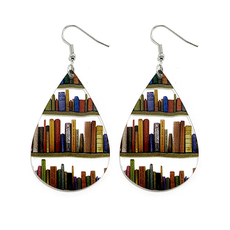 Wholesale acrylic  water drop  bookshelf acrylic  earrings