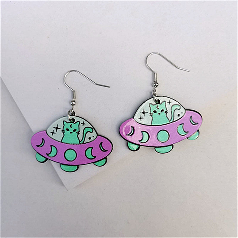 Wholesale Acrylic Cat Earrings Colorful Fashion Jewelry Accessory