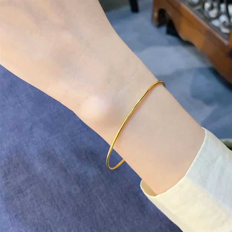 Wholesale Titanium Steel Minimalist Bangle Bracelet Ultra Thin Stacking Design Women S Everyday Jewelry Gift